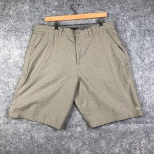 Hang Ten Shorts Mens 36 Gray Striped Chino Golf Casual Adult Pockets Performance